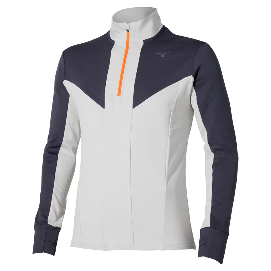 Mizuno Active Warmalite Half Zip Long Sleeve Top Vapor Silver